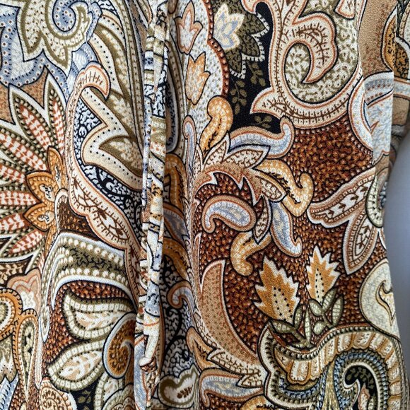 Multicolored Bodycon Boho Top with Ties & Tapered Split Sleeves – Sz S - Picture 11 of 15